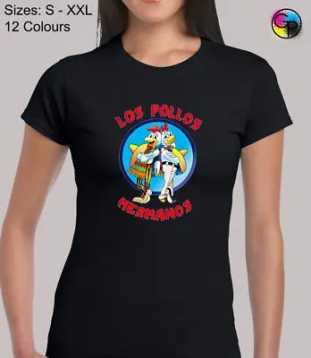 Buy Los Pollos Hermanos Drug Lord Breaking Walter Bad White Fitted T-Shirt For Women • 9.95£