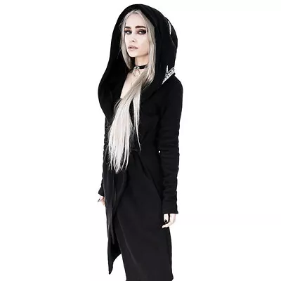 Buy Women Gothic Punk Long Sleeve Hoodies Sweatshirts Loose Coat Hooded Cardigan UK • 10.44£