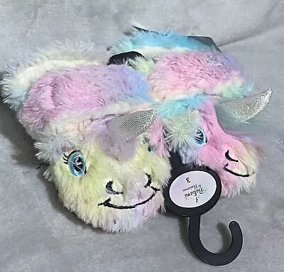 Buy Toddler Girls - Rainbow - Unicorn - Fur - Slippers - Size C3 - Brand New • 7.99£