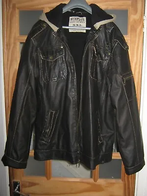 Buy Men's  Faux Leather Jacket With Hoodie. Surplus Apparel • 18£