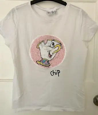 Buy Primark Disney Chip Reversible Sequin Bubbles T-Shirt UK M • 3.99£
