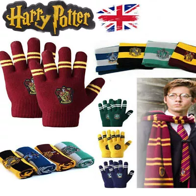 Buy Harry Potter Scarf&Gloves Gryffindor Slytherin Ravenclaw Hufflepuff Gift Xmas UK • 4.12£