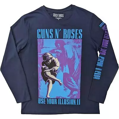 Buy Guns N Roses Get In The Ring Tour 91-92 Navy Long Sleeve Shirt NEW • 21.19£