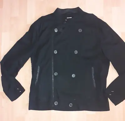 Buy Prps - Mens Vintage Black Lightweight Jacket With Leather Trim - Size L • 39.50£