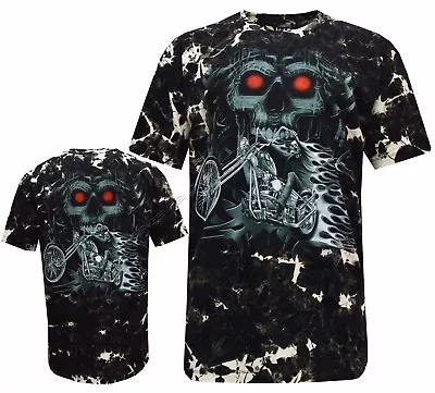 Buy New Grim Reaper Biker Ghost Rider Glow In The Dark Tye Dye T - Shirt M - XL • 11.95£