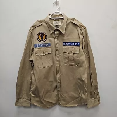 Buy Ralph Lauren Denim Supply Vintage Pilot Army Flag Desert Overshirt Shirt Size XL • 99.99£