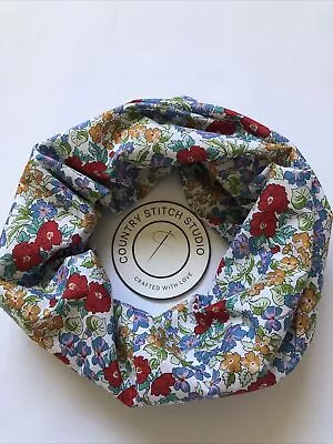 Buy Snood Cowl Circle Loop Scarf Pima Cotton Lawn Handmade Poppies Flowers Red Blue • 8.99£