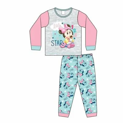 Buy Disney Minnie Mouse Little Star Girls Long Pyjama 6-9 9-12 & 18-24 M 100% Cotton • 7.45£