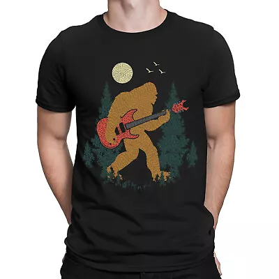 Buy Sasquatch Playing Electric Guitar Funny Comic Monster Retro Mens T-Shirts Top #D • 13.49£