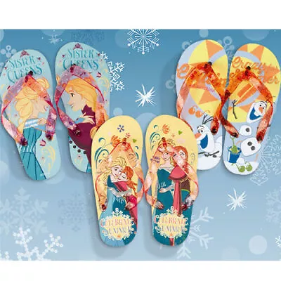Buy Disney Frozen Anna Elsa Olaf Flip Flops Sandals Kids Summer Slippers Beach Gift • 2.99£