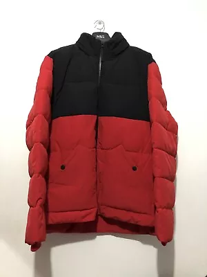 Buy Marks & Spencer Thermowarmth Hooded Puffer Coat Jacket Red/Black XL £75 • 49.99£