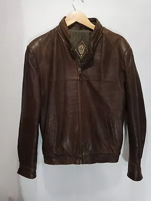 Buy Vintage Leather 80s Bomber Jacket Mans Size Small  Would Suit Female Size Medium • 48£