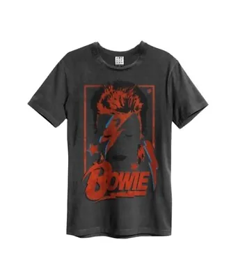 Buy David Bowie - Aladdin Sane Amplified Vintage Charcoal  T Shirt • 22.01£