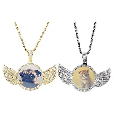 Buy Unique Picture Necklace For Men Women Hip Hop Jewelry With Angel Memory Pendant • 14.77£