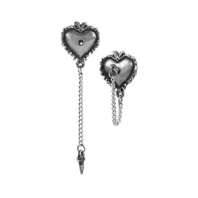 Buy Alchemy Gothic Witches Heart Ear Studs - Studded Earrings - Fine Jewellery • 17.95£
