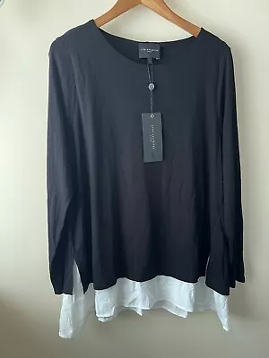 Buy Live Unlimited Top Size 18 New Black Double Layer Long Sleeve Formal Stylish • 14£
