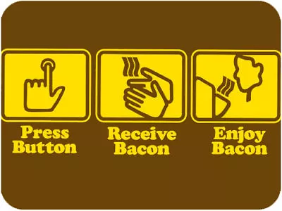 Buy Push Button, Receive Bacon T-shirt - Funny - All Sizes • 12.95£