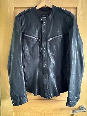 Buy Mens Allsaints Black Leather Jacket - Medium (38) - MJE685 Rebell Leather Shirt • 79.99£