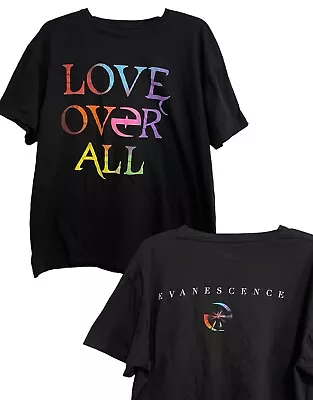 Buy 2023 EVANESCENCE “Love Over All” Rock Tshirt Sz XL Black • 17.95£