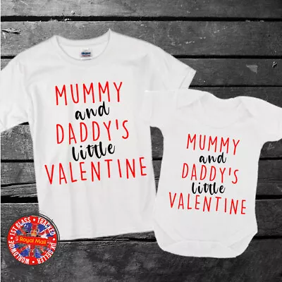 Buy Mummy & Daddy's Little Valentine Kids T-shirt Gift Boys Girls Valentines Day • 9.99£