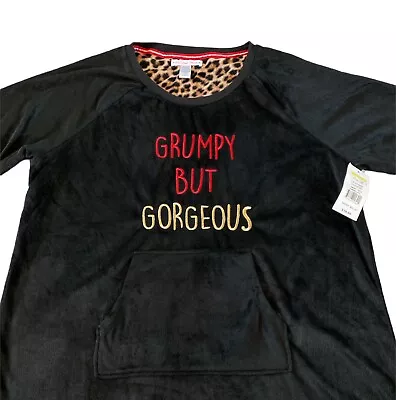 Buy René Rofé Grumpy But Gorgeous Long Sleeve Sleepwear Pajamas Black Size Large NWT • 9.47£