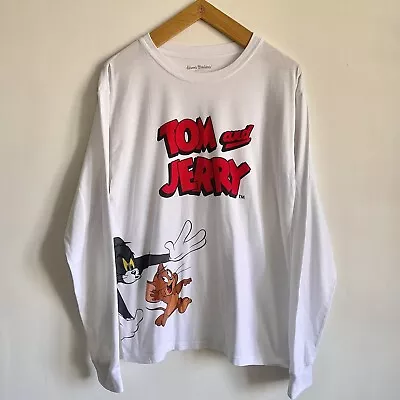 Buy Tom & Jerry Hanna Barbera Long Sleeve Tshirt Top Jersey Crewneck Cotton - Large • 26£