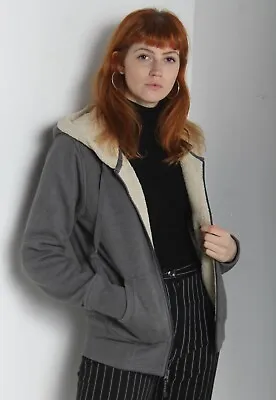 Buy Eddie Bauer Womens Fleece Lined Hoodie - Grey - Size Small S (W1-N7) • 16.99£