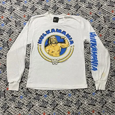 Buy Hulk Hogan Hulkamania 1985 Long Sleeve Titan Sports WWF T-Shirt Youth M • 78.93£