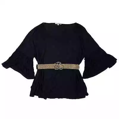 Buy Green Envelope Plus Size Black Peasant Top Sz 3X Flared Sleeves Whimsigoth Boho • 28.39£