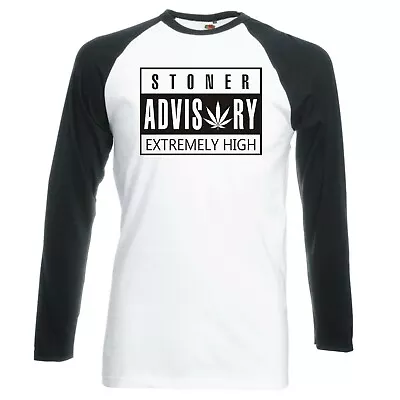 Buy Funny  Stoner Advisory Extremely High  Raglan Longsleeve Baseball T-shirt • 16.99£