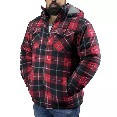 Buy Mens Game Richmond Sherpa Fur Lined Lumberjack Shirt - Fleece Hooded Work Jacket • 27.95£