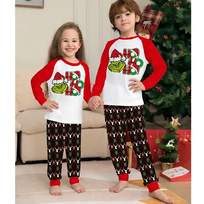 Buy Christmas Family Matching Pyjamas Grinch Adult Kids Nightwear Pajamas Pjs Set UK • 12.34£