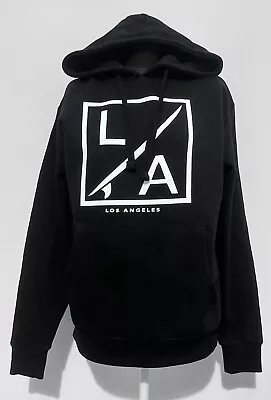 Buy Hoodie Size M ‘LA’ Logo Black Front Pocket Corded Hood Mens • 11.43£