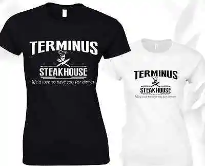 Buy Terminus Steakhouse Ladies T Shirt The Walking Dead Zombie Daryl Dixon Rick • 7.99£
