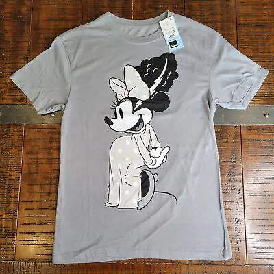 Buy NWT Disney Minnie Mouse Bride Of Frankenstein Gray Graphic Print T-Shirt Size XS • 16.14£