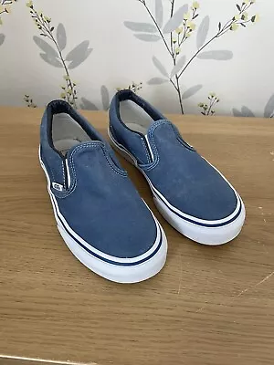 Buy Boys Slip On Vans Size 3. Blue. Great Used Condition • 12£