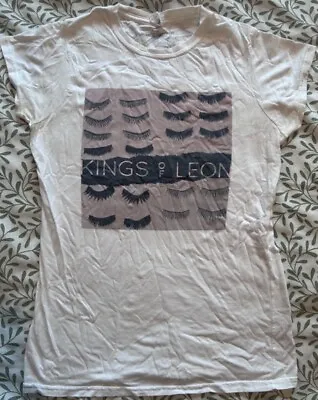 Buy Kings Of Leon T Shirt Rare Rock Band Merch Tee Ladies Size Medium White • 14.95£