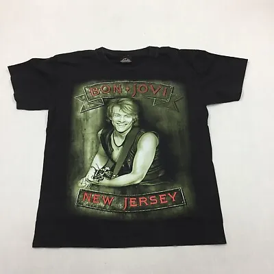 Buy Vintage Bon Jovi Tour T-Shirt Mens Small Tee Black New Jersey (S) • 11.99£