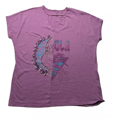 Buy Disney Parks Disney Boutique Ursula Purple Vneck T-shirt Women’s X-Large Villain • 17.99£