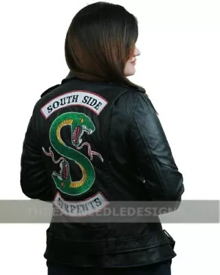 Buy Fashion First Riverdale Southside Serpents Womens Leather Motorbike Jacket Small • 39.99£