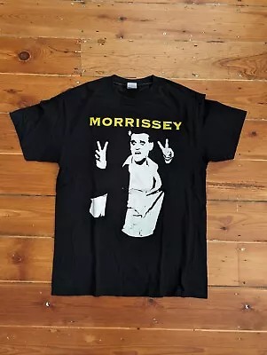 Buy Vintage Morrissey Shirt Size L The Smiths Peace Sign Black/Yellow • 0.99£