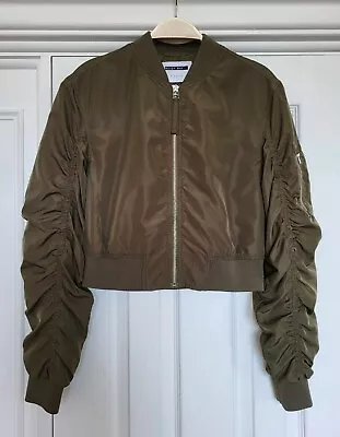 Buy Ladies  Noisy May  Cropped Bomber Jacket Olive Green Size Small • 12£