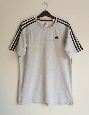 Buy Adidas Performance Essentials Embroided Logo Grey Tee T-Shirt Size S • 7.50£