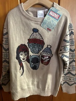Buy NWT Kids Disney 100 Years Marvel Holiday Character Sweater Spiderman, Hulk, More • 11.25£
