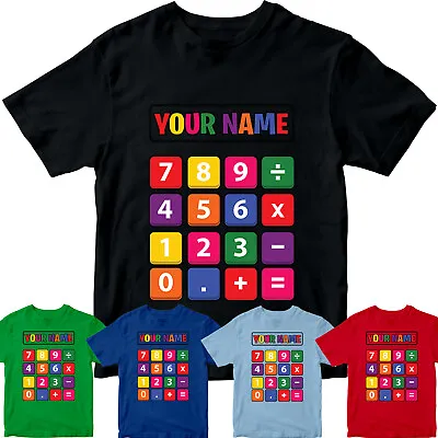 Buy Personalised Calculator Number Day T-Shirts Maths Day School Boys Girl Top #ND • 7.59£