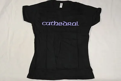 Buy Cathedral Logo Ladies Skinny T Shirt New Official Doom Metal Band Rare • 9.99£