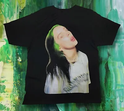 Buy Billie Eilish Pop Star Black Music Merch 2020 Tour T-Shirt Tee Size Teen Large • 12.34£