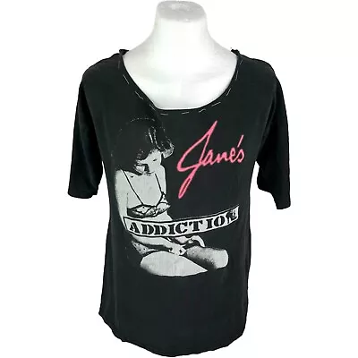 Buy Janes Addiction T Shirt Black Large Band T Shirt 80s Vintage Tee Oversized L • 80£
