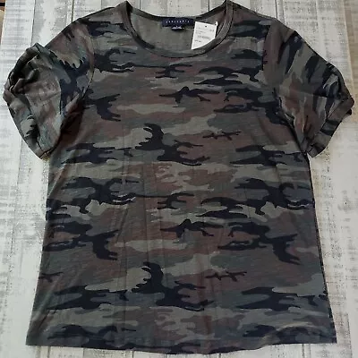Buy Sanctuary T Shirt Size L Crewneck Camo Green Short Sleeve Cotton Rayon Comfort  • 15.36£