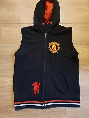 Buy Manchester United Hoodie Mens Large L Sleeveless Jacket Gilet Football Retro 00s • 24.99£